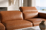 Emery Distressed Italian Aniline Leather Recliner Sectional Sofa