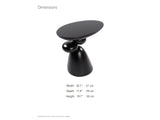 Bitetto Black Fiberglass Stacked Pebble Side Table dimensions: 20.1 in wide, 11.4 in deep, 19.7 in high