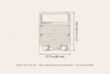 Bitti nightstand dimensions: 17.7 in wide, 21.7 in high, 13.8 in deep