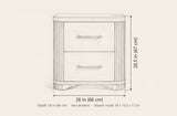 Bosa nightstand dimensions: 26 in wide, 26.5 in high, 18 in deep