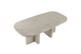 Bova 82-Inch Oval Grey Oak Veneer Dining Table, side view