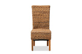 Briatico High-Back Woven Natural Fiber Dining Chair, front view