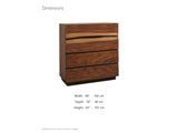 Burano 40-Inch Smokey Walnut 4-Drawer Chest dimensions: 40.0 in wide, 18.0 in deep, 42.0 in high
