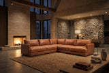 Serena Distressed Leather Corner Sectional Sofa