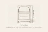 Cabras nightstand dimensions: 17.7 in wide, 21.7 in high, 13.8 in deep