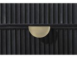 Cagli Black Fluted and Ivory Upholstered Bedroom Set: Detail: pull