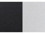 Cagli Black Fluted and Ivory Upholstered Bedroom Set: Detail: wood and fabric