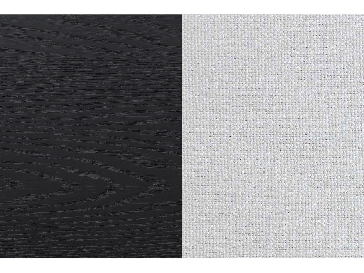 Cagli Black Fluted and Ivory Upholstered Bedroom Set: Detail: wood and fabric