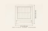 Calangianus nightstand dimensions: 21 in wide, 20.5 in high, 17.5 in deep