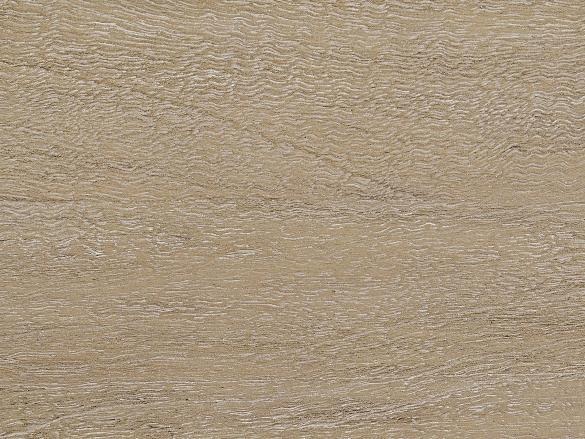 Close-up of the Caorle 38-Inch Weathered Mango 5-Drawer Chest: the wire-brushed weathered mango grain
