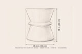 Capizzi side table dimensions: 15.5 in wide, 18 in high