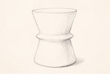 Pencil sketch of the Capizzi side table, drawn from the same three-quarter view