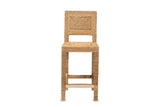 Cardeto Parsons Seagrass-Wrapped Counter Stool, front view