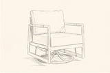 Pencil sketch of the Carini swivel glider lounge chair, drawn from the same three-quarter view