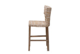 Carlopoli Wing-Back Grey Kubu Rattan Counter Stool, side view