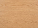 Close-up of the Carovigno Fluted Wood Veneer Console Table: the natural wood veneer of the top