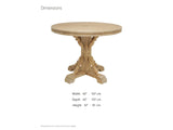 Casabona 42-Inch Round Fir Baluster Pedestal Dining Table dimensions: 42 in across and 32 in high