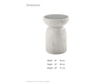Casarano Fiber Concrete Hourglass Side Table dimensions: 14.0 in wide, 14.0 in deep, 20.0 in high