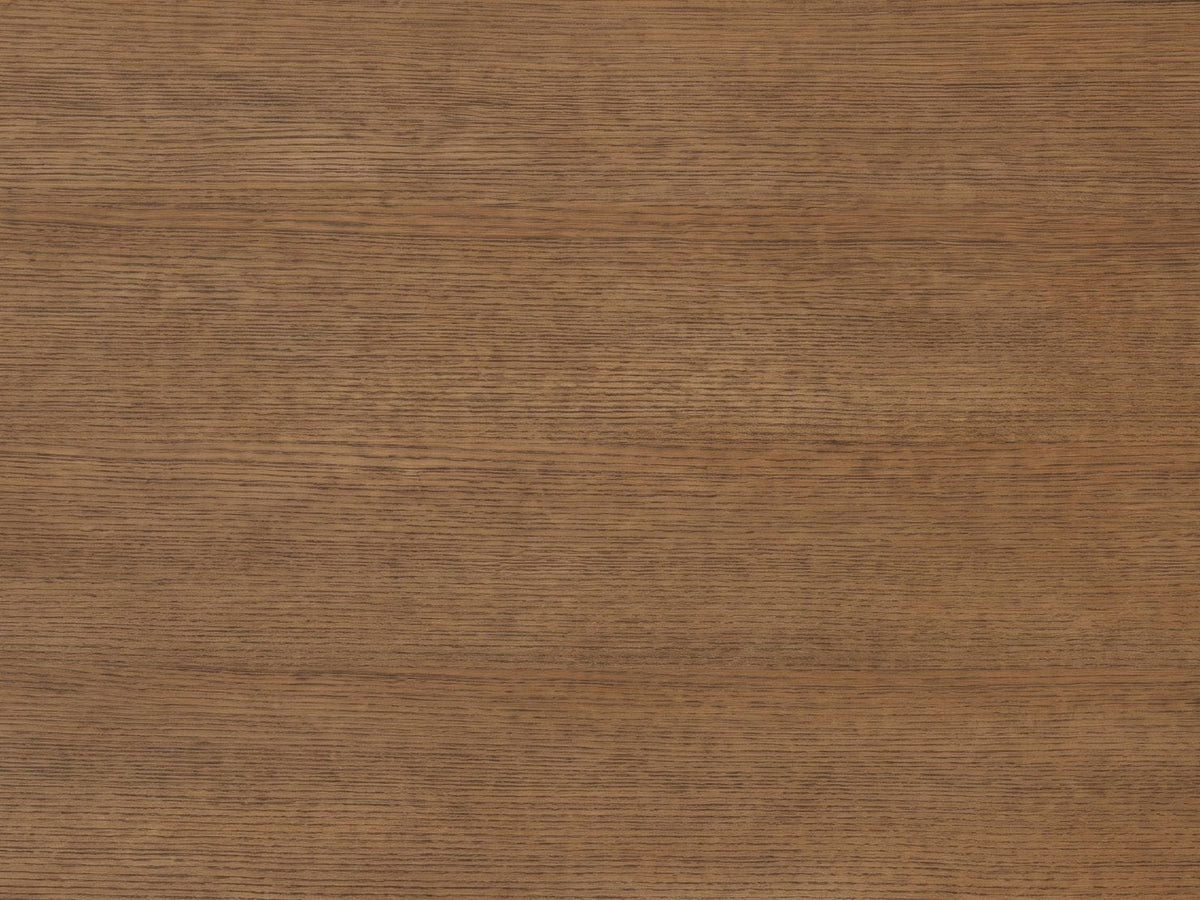 Close-up of the Castelfranco 65.5-Inch Ash Brown Reeded 6-Drawer Dresser: the ash-brown ash veneer grain