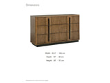 Castelfranco 65.5-Inch Ash Brown Reeded 6-Drawer Dresser dimensions: 65.5 in wide, 19.0 in deep, 38.0 in high