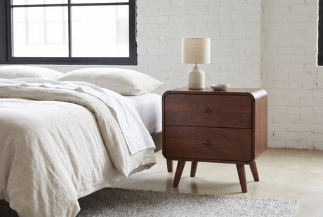 Castelsardo Dark Walnut 2-Drawer Nightstand