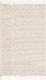 Ramsbury Beige Trellis Wool Rug