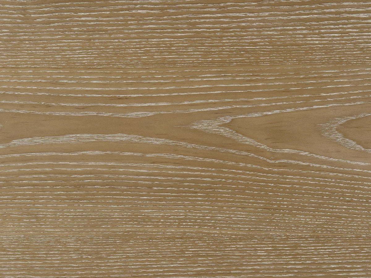Close-up of the Cefalu Fluted Oak Media Console: light oak grain