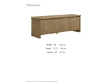 Cefalu Fluted Oak Media Console dimensions: 70.0 in wide, 17.75 in deep, 24.0 in high