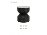 Ceglie White Marble Hourglass Side Table dimensions: 16.0 in wide, 16.0 in deep, 18.0 in high