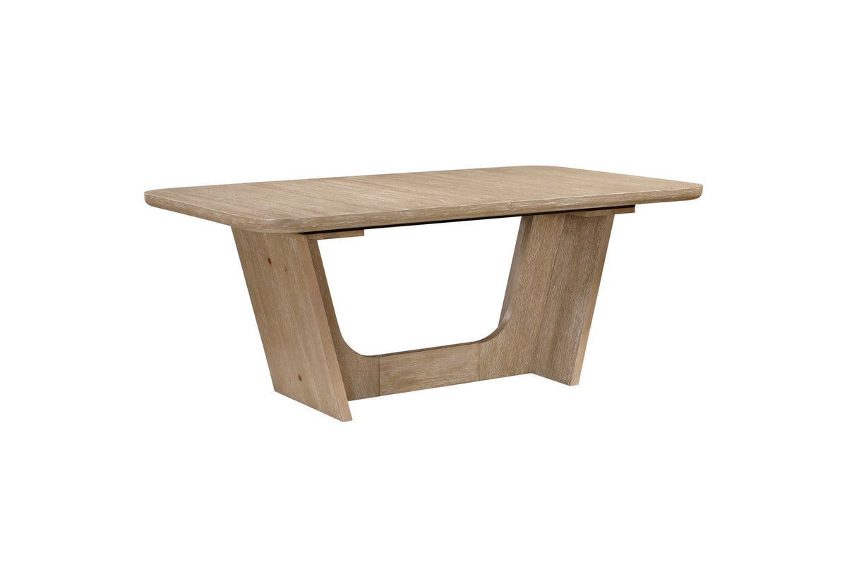 Cerchiara 74-94-Inch Extendable Rectangular Oak Veneer Dining Table on a white background