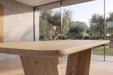 Close-up of the Cerchiara 74-94-Inch Extendable Rectangular Oak Veneer Dining Table: edge