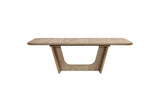 Cerchiara 74-94-Inch Extendable Rectangular Oak Veneer Dining Table, front view