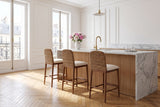 Cerisano Seagrass and Acacia Wood Counter Stool in a Paris salon