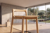 Close-up of the Cervicati 26.5-Inch Solid Ash Low-Back Counter Stool: backrest