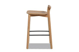 Cervicati 26.5-Inch Solid Ash Low-Back Counter Stool, side view