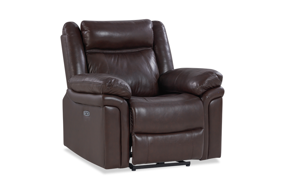 Valencia Charlie Leather Single Seat Recliner Dark Brown Color