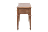 Chiaravalle 55-Inch 3-Drawer Rubberwood and Veneer Executive Desk, side view