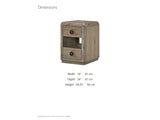 Chiaromonte Knotty Oak Veneer Two-Drawer Side Table dimensions: 16.0 in wide, 24.0 in deep, 24.25 in high