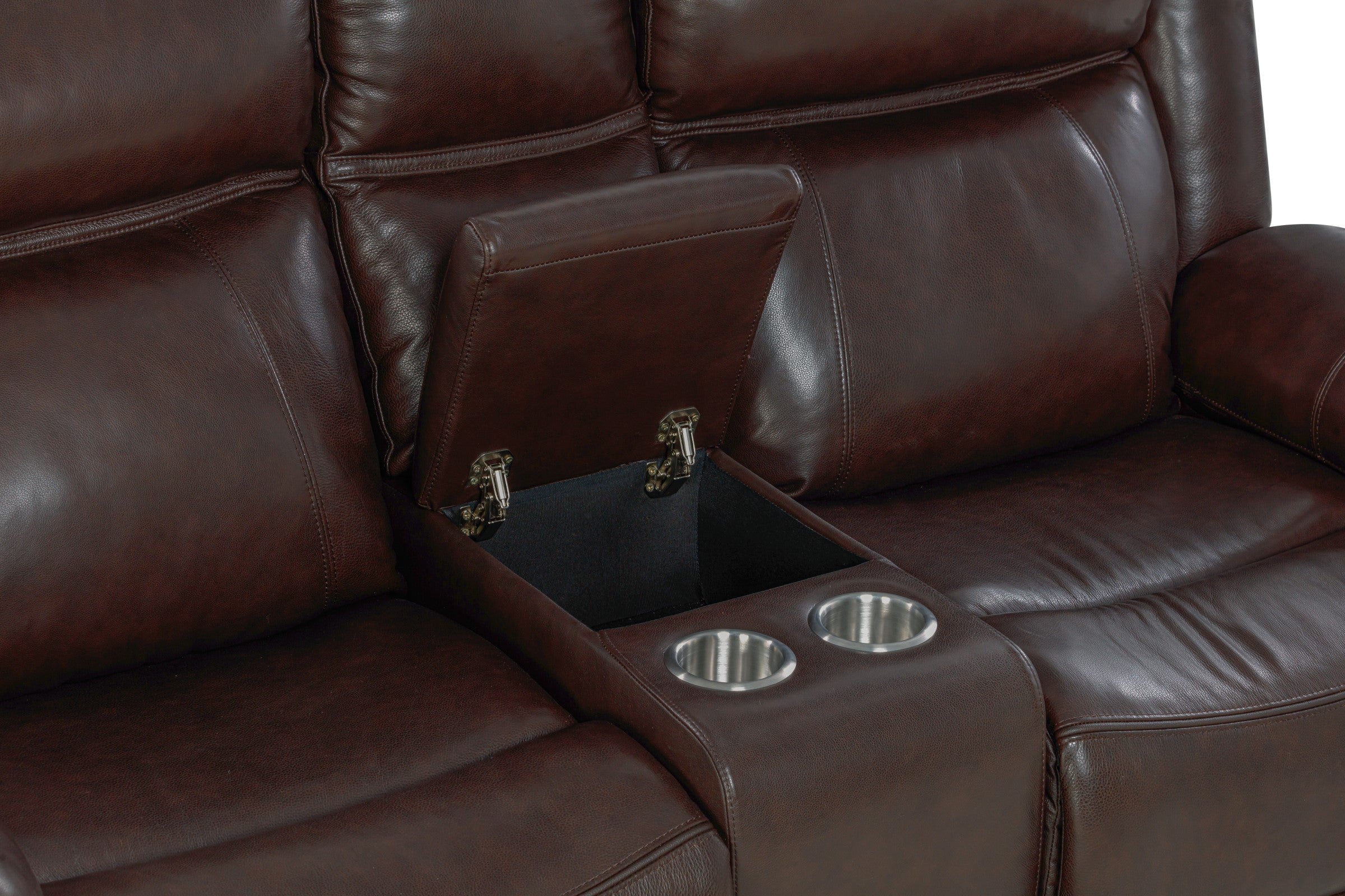 Nakale leather reclining online loveseat