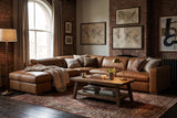 Valencia Clara Distressed Leather Recliner Sectional Sofa