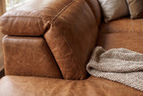 Valencia Clara Distressed Leather Recliner Sectional Sofa