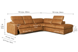 Valencia Clara Distressed Leather Recliner Sectional Sofa