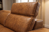 Valencia Clara Distressed Leather Recliner Sectional Sofa
