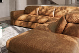 Valencia Clara Distressed Leather Recliner Sectional Sofa