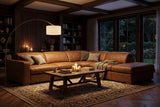 Valencia Clara Distressed Leather Recliner Sectional Sofa