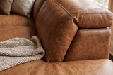 Valencia Clara Distressed Leather Recliner Sectional Sofa