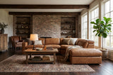 Valencia Clara Distressed Leather Recliner Sectional Sofa
