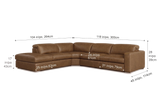Valencia Clara Distressed Leather Recliner Sectional Sofa