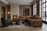 Valencia Clara Distressed Leather Recliner Sectional Sofa