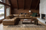 Valencia Clara Distressed Leather Recliner Sectional Sofa